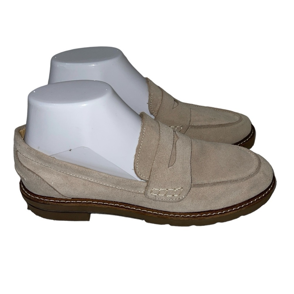 Anne Klein Women's Loafers Size 7.5 Tan or Taupe Leather Slip On "AKemmyLou"